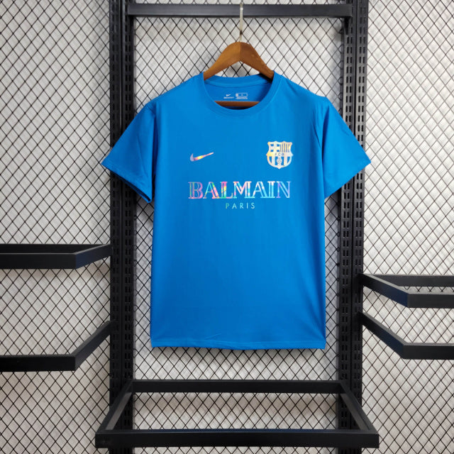 Camisa Barcelona x Balmain 24/25 s/n° Torcedor Masculino - Azul