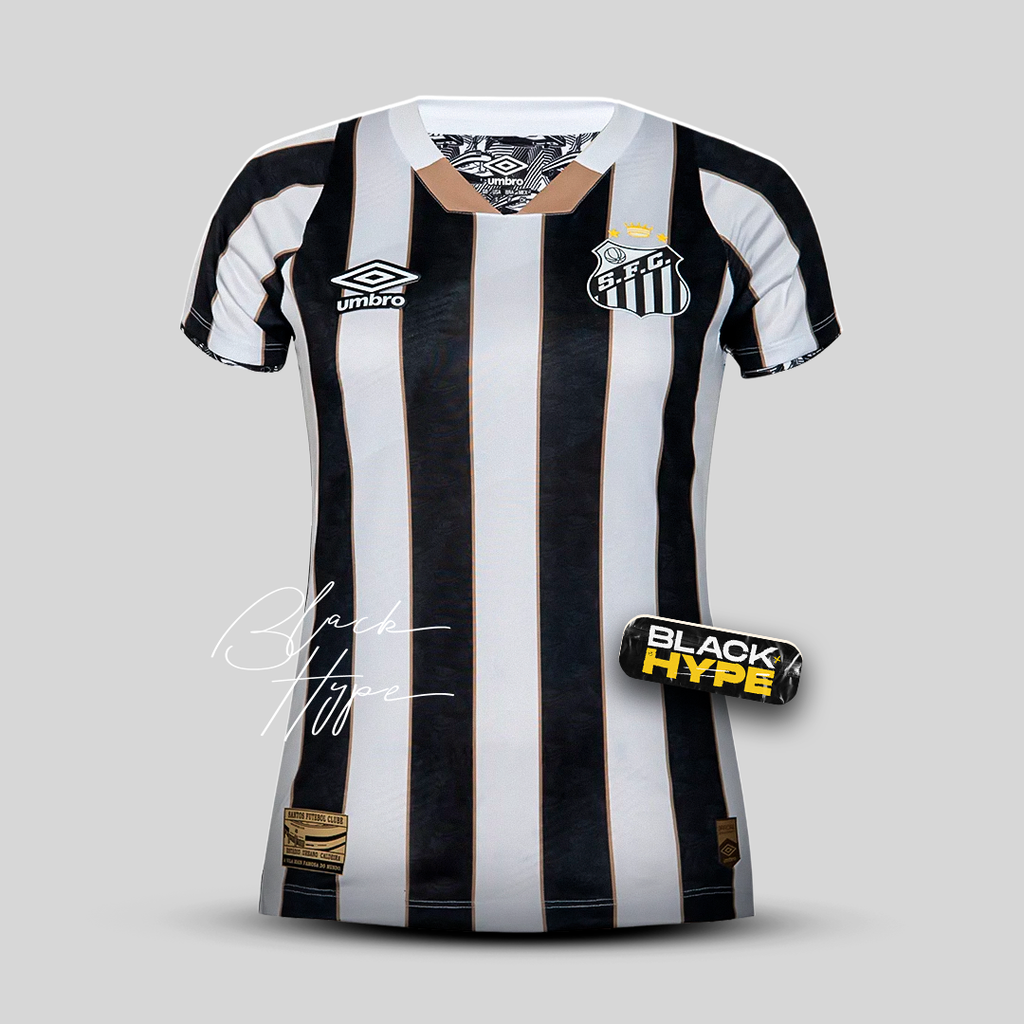 Camisa Santos Feminina Away 24/25 - Branca e Preta