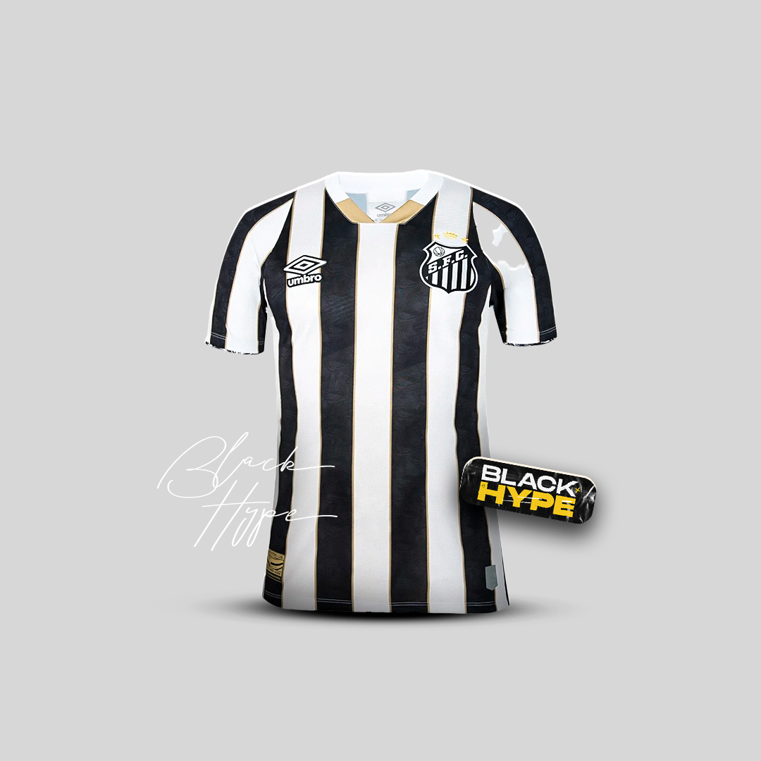 Conjunto Infantil Santos II 24/25 - Branco e Preto