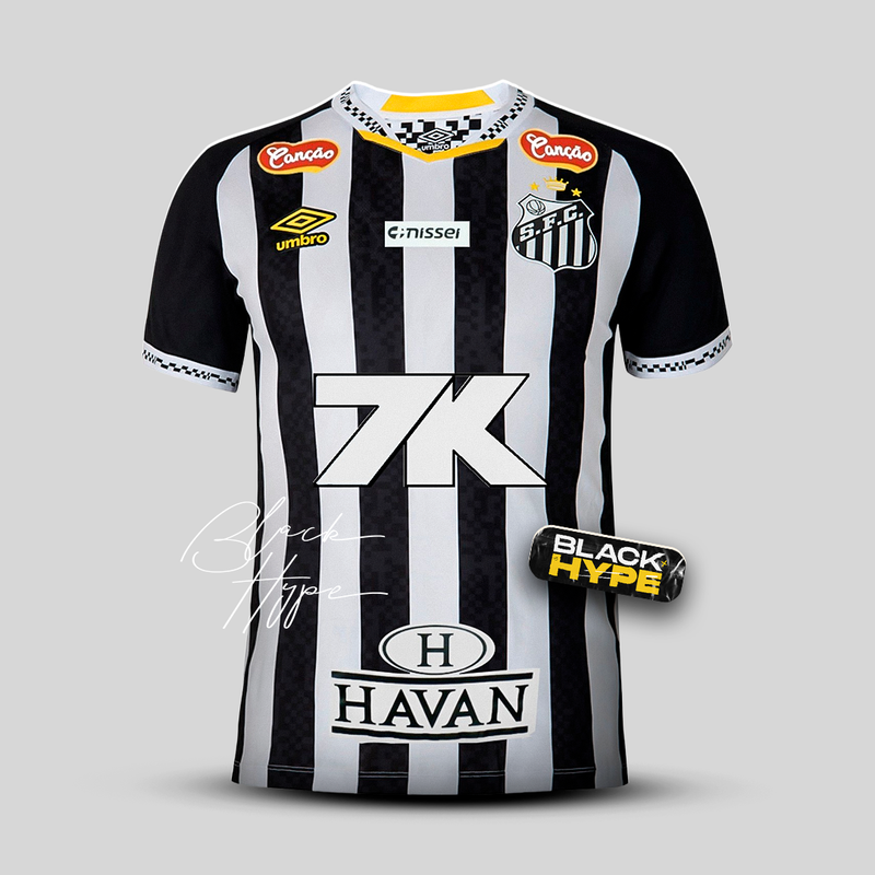 Camisa Santos Away 25/26 - Preta e Branca