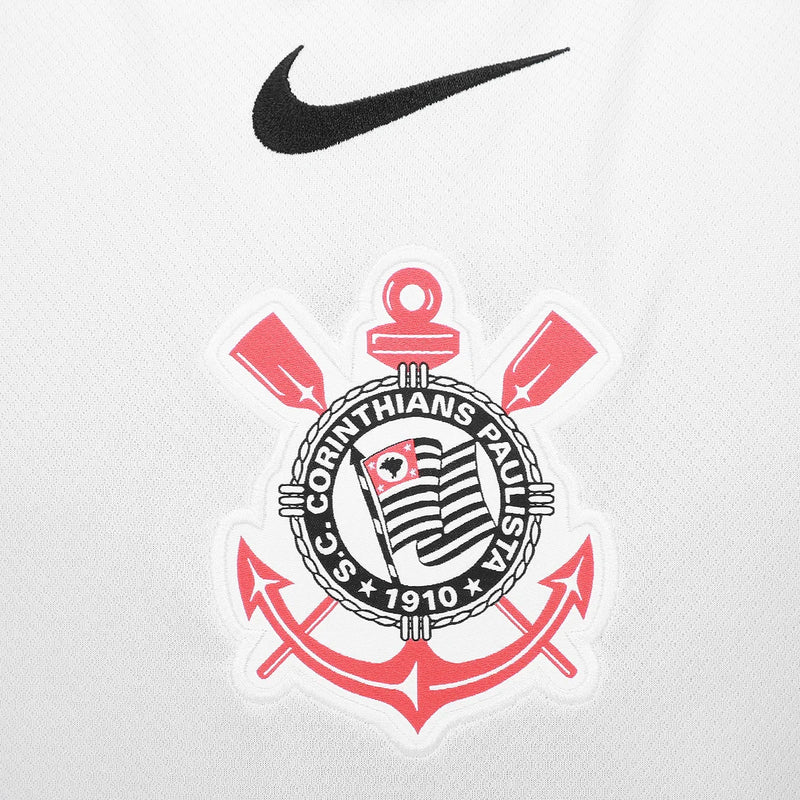 Conjunto Infantil Corinthians Home I 25/26 - Branco e Preto