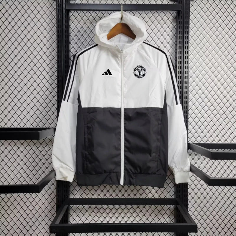 Corta Vento Manchester United 24/25 - Branco e Preto
