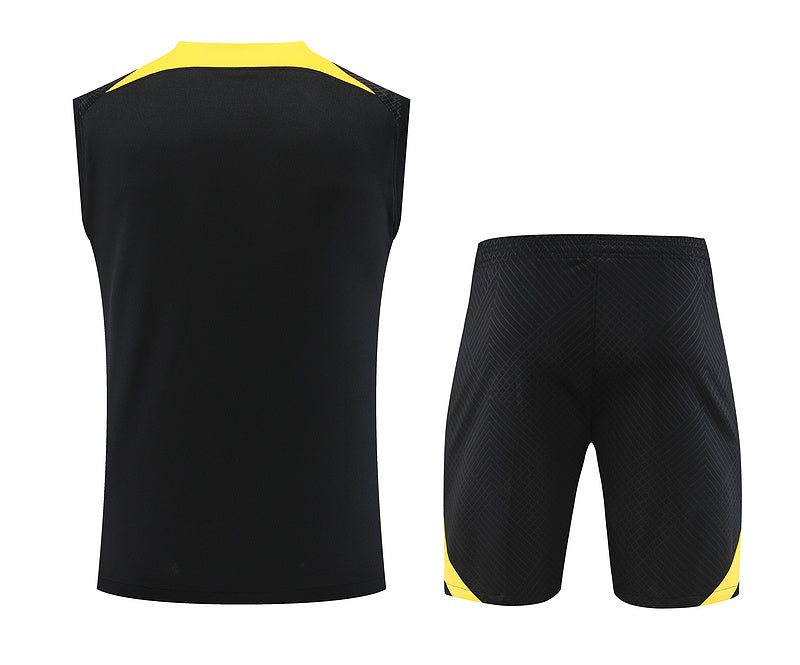 Kit Treino PSG 23/24 - Preto/Amarelo