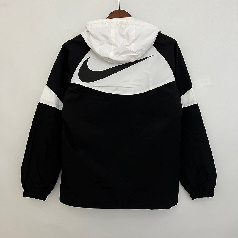 Corta-vento Nike 23/24 - Preto e Branco Double Swoosh