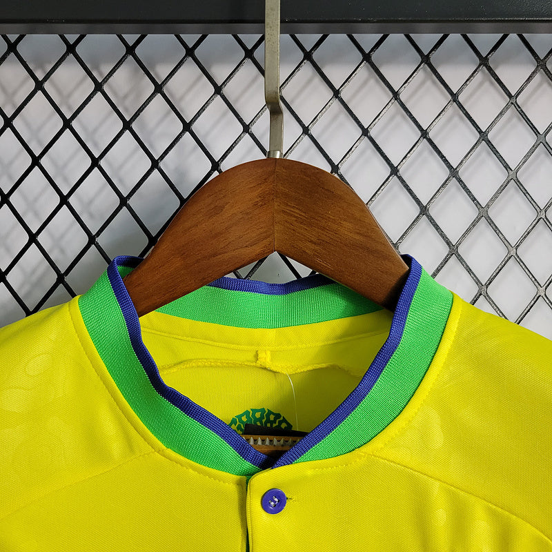 Conjunto Infantil Seleção Brasil l 22/23 - Amarelo