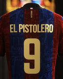 Camisa Barcelona Edição El Pistolero 24/25 Grená - Comma Masculino Torcedor