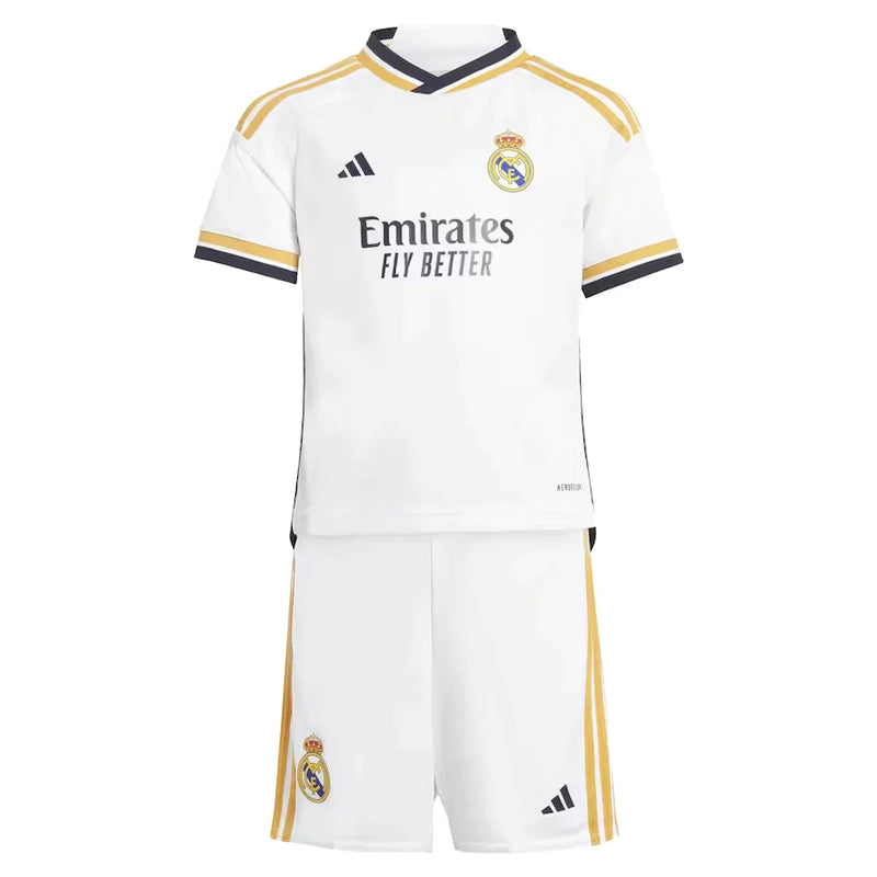 Conjunto Infantil Real Madrid Home 23/24 - Branco